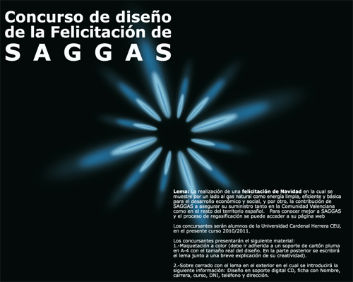 Cartel del concurso de diseño de Saggas y la Universidad CEU Cardenal Herrera.