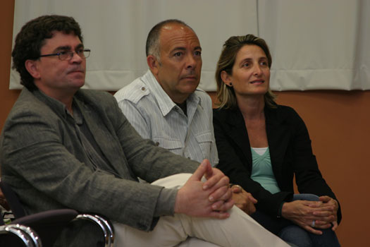 María López Trigo y Antonio Fernández en la inauguración del Naranja Below 07.