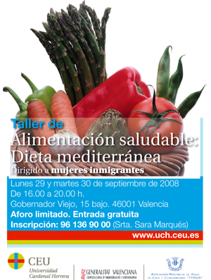 El taller dará a conocer los beneficios de la dieta mediterránea a mujeres inmigrantes residentes en la Comunidad Valenciana.