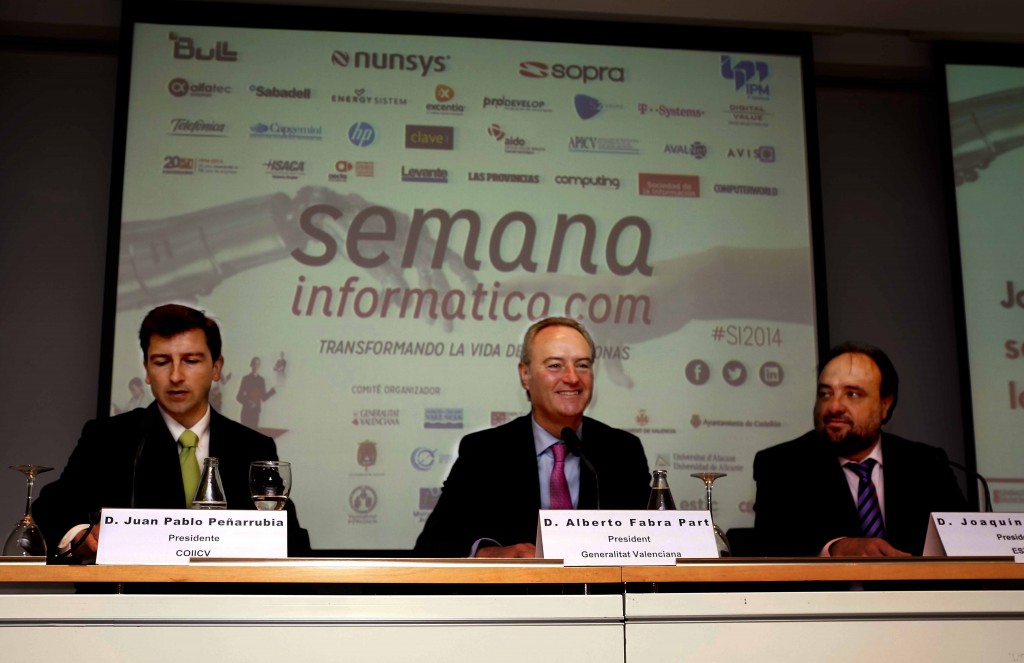 El presidente de la Generalitat, Alberto Fabra, en la inauguración de la Semana Informática 2014. Foto: COIICV.