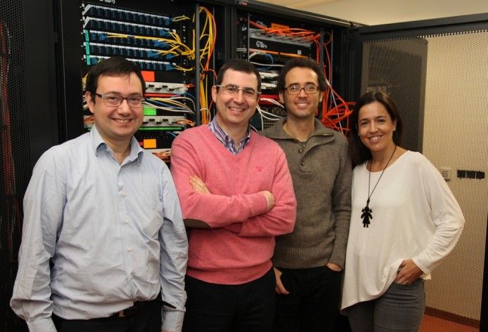Los profesores del Grado en Ingeniería Informática de Sistemas de Información de la CEU-UCH Javier Muñoz, Francisco Zamora, Juan Pardo y Paloma Botella.