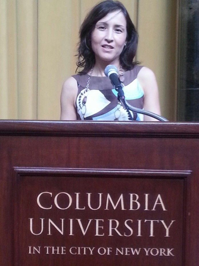 La profesora de la CEU-UCH Isabel Rodríguez, durante su estancia en la Columbia University de Nueva York.