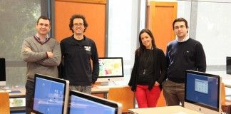 Investigadores de la CEU-UCH desarrollan en un microchip un sistema inteligente autónomo que predice la temperatura de los hogares para ahorrar en climatización Los investigadores del Grupo ESAI de la CEU-UCH Juan Pardo, Francisco Zamora, Paloma Botella y Pablo Romeu.