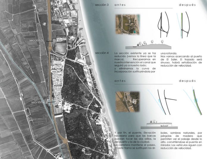 Una de las propuestas de infraestructura verde para El Saler, obra de los estudiantes de Arquitectura de la CEU-UCH.