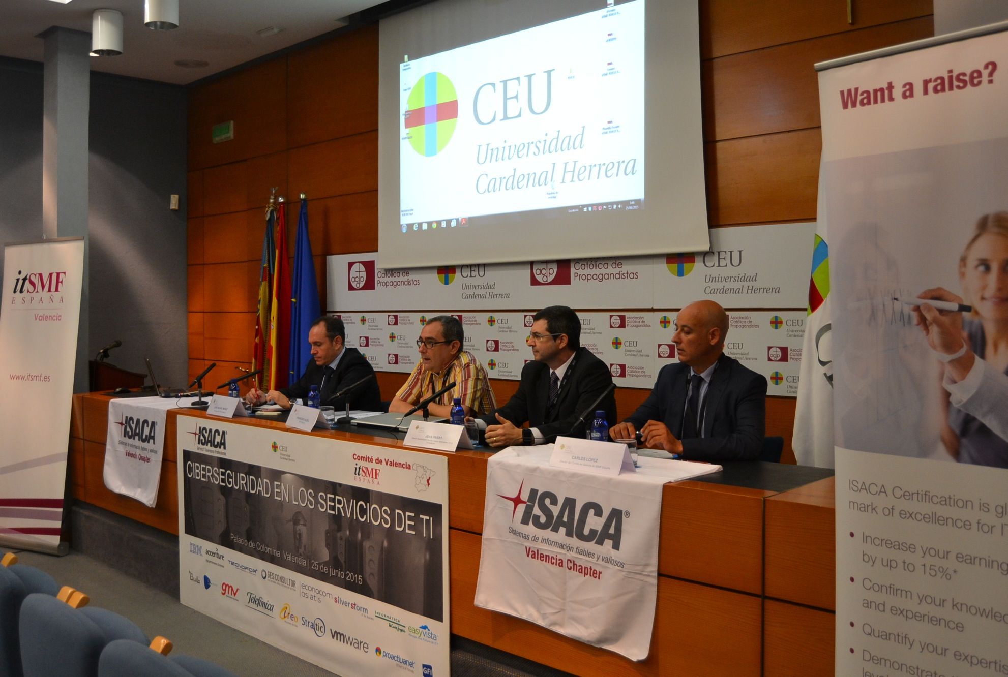 Inauguración de la Jornada sobre Ciberseguridad de ISACA e itSMF en la CEU-UCH.