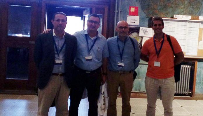 Los profesores de la CEU-UCH Emilio García Sánchez, Jaime Vilarroig, Rafael Fayos y Juan Manuel Monfort, en el XII Congreso Internacional de la Sociedad Hispánica de Antropología Filosófica.