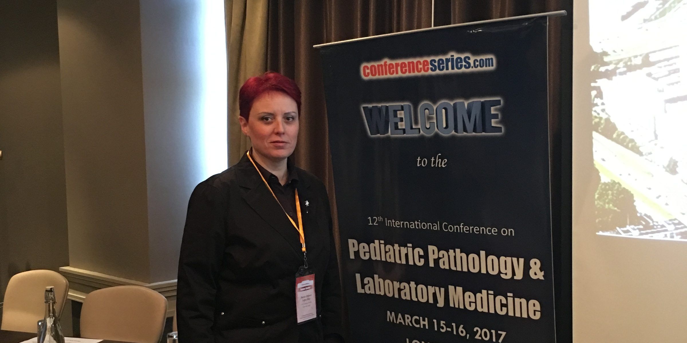 La doctora Mariam López Ruiz, coordinadora de Medicine en el CEU-UCH, durante su participación en la International Conference on Pediatric Pathology, celebrada en Londres este mes de marzo.