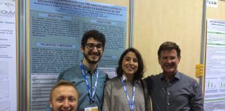 Premio de la Sociedad Española de Investigación Ósea y Metabolismo Mineral para estudiantes de Medicina de la CEU UCH de Castellón Los estudiantes Pablo Serrano, Daniel Gil y Esther Ruiz, con el profesor Enrique Rodilla en el Congreso de la SEIOMM.