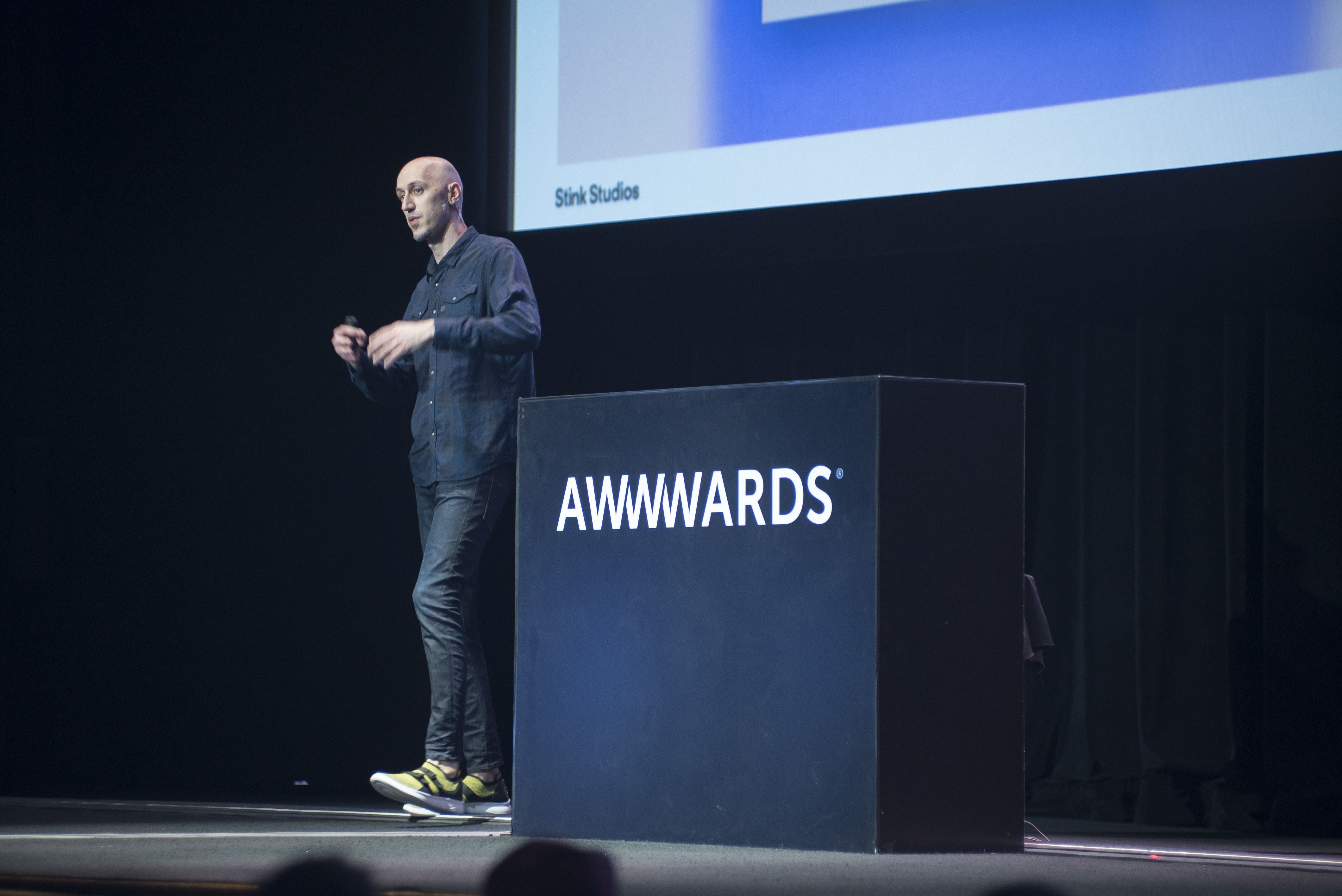 David Navarro giving a talk last year at the Awwwards Conference in Los Angeles