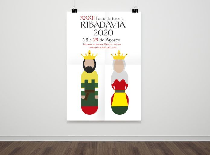 Cartel de las fiestas de Ribadavia 2020, obra de la estudiante de Diseño de la CEU UCH Marina Redondo.