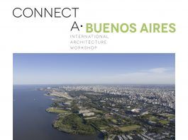Cartel del workshop internacional ConnectA, que la CEU UCH dedica este año a la ciudad de Buenos Aires, con la participación de arquitectos argentinos de reconocido prestigio internacional.