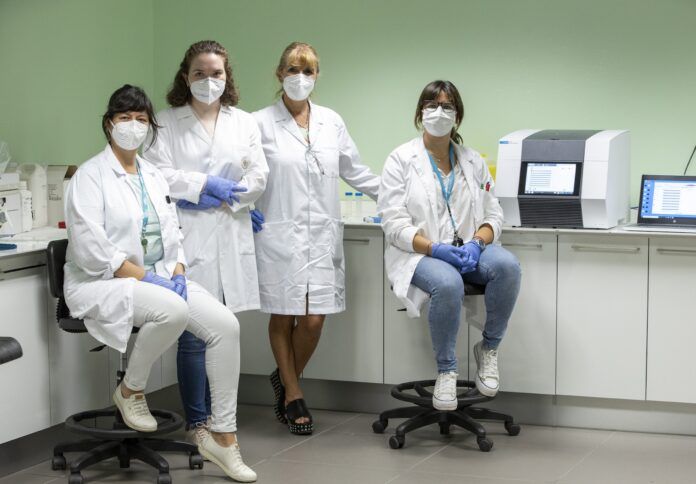 estudio-pizoon-ceu-uch-patagonia-argentina La vicedecana Paula Sánchez Thevenet (CEU UCH), la estudiante de Medicina en la CEU UCH, Lledó Orenga, la doctora María Angélica Fajardo (UNPSJB) y la coordinadora del Grado en Medicina, Isabel Aleixandre (CEU UCH), que colaboran en el estudio de parásitos de relevancia para la salud en bivalvos.