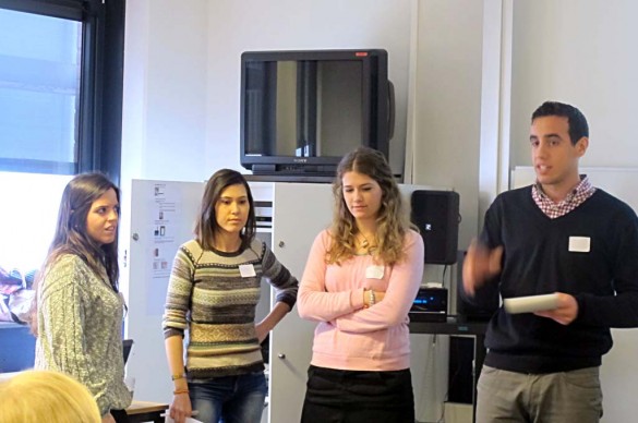 El equipo de alumnos españoles durante la presentación de su proyecto en el IP Europe on Air en Amberes.