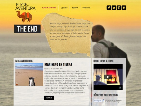 Página web del proyecto "Elige mi aventura".
