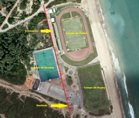 Vista aérea de las instalaciones deportivas de El Saler.
